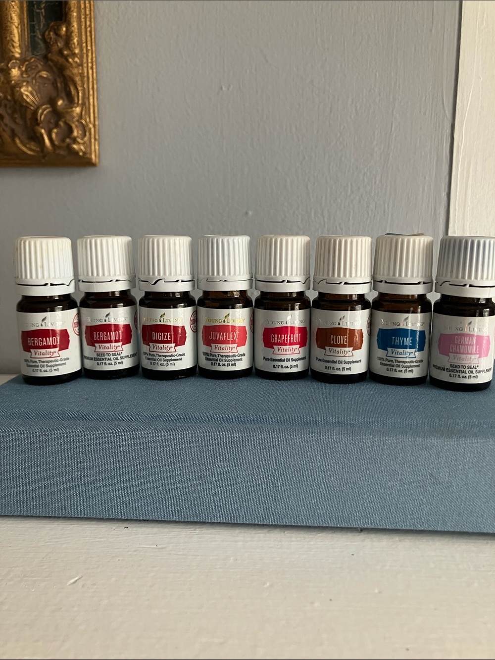 New Young Living Bundle of 8 Vitality Essential Oils - Bergamot, Digize, Thyme